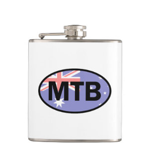 Mountain Biking Australia Flag Hip Flask