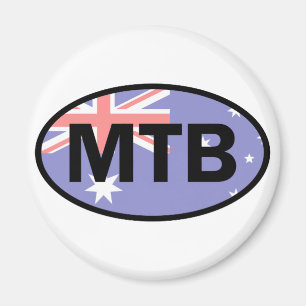 Mountain Biking Australia Flag Magnet