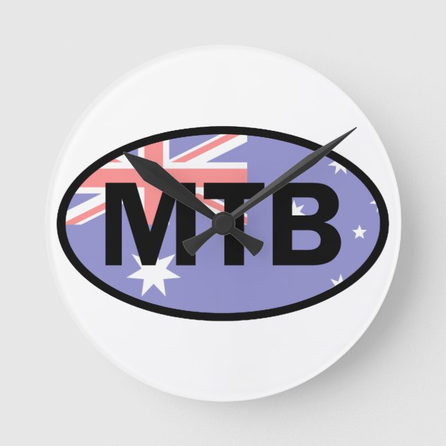 Mountain Biking Australia Flag Round Clock (Front)