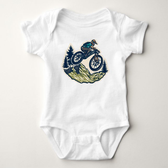 Mountain Biking Baby Bodysuit (Front)