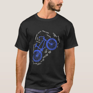 Mountain Biking Bike Parts Diagram Technical Cycli T-Shirt