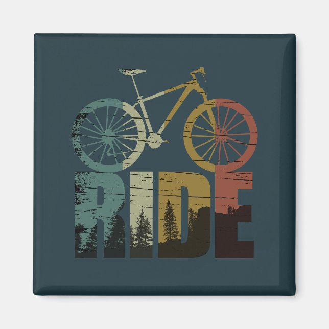 Mountain biking bikerider magnet (Front)
