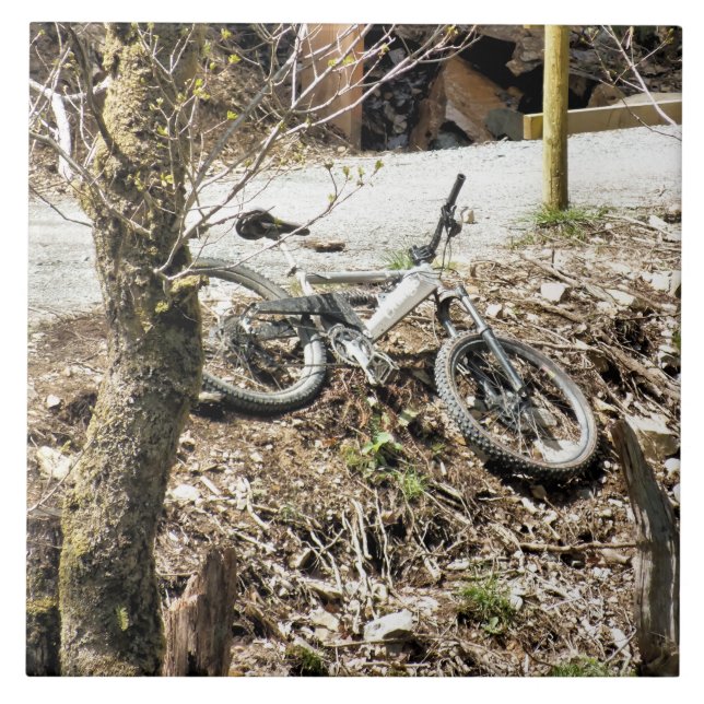 MOUNTAIN BIKING CERAMIC TILE (Front)