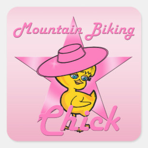 Mountain Biking Chick #8 Square Sticker