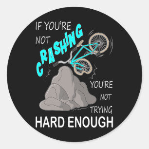 Mountain Biking Crash Bicycle Accident Biker Classic Round Sticker