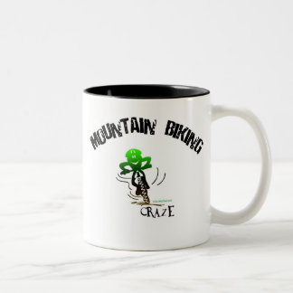 MOUNTAIN BIKING CRAZE Two-Tone COFFEE MUG