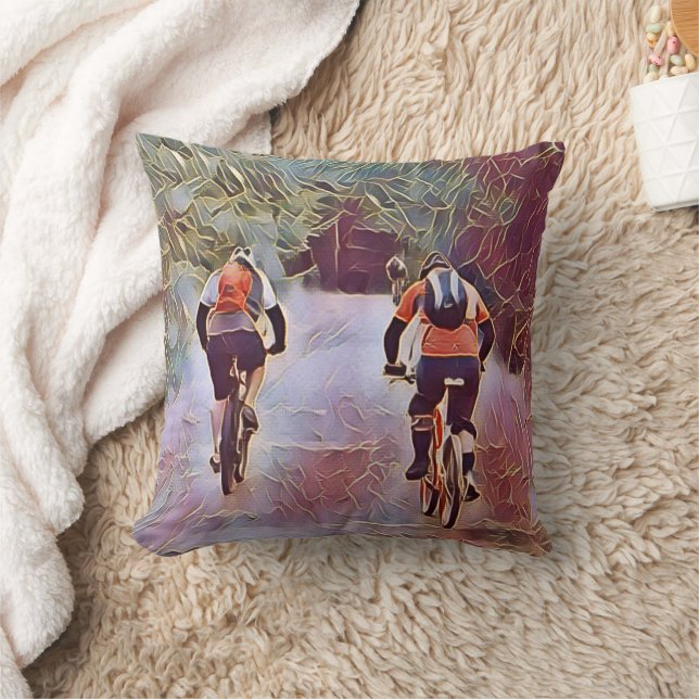 MOUNTAIN BIKING  CUSHION (Blanket)