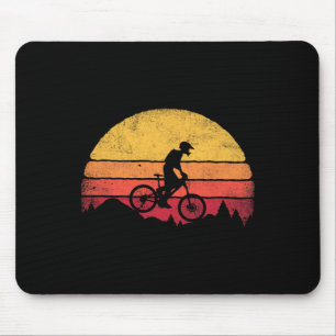 Mountain Biking Cycling Cyclist Retro Vintage Bicy Mouse Pad