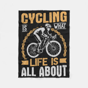 Mountain Biking Cycling Lover Road Bike Cyclist En Fleece Blanket