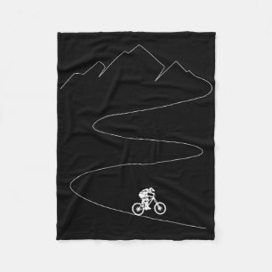 Mountain Biking - Cyclist Rider Bicycle Single Tra Fleece Blanket