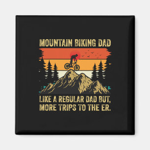 Mountain Biking Dad Funny Mens Cycling Magnet