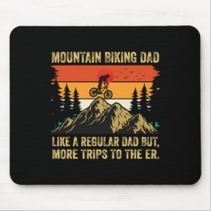 Mountain Biking Dad Funny Mens Cycling  Mouse Pad