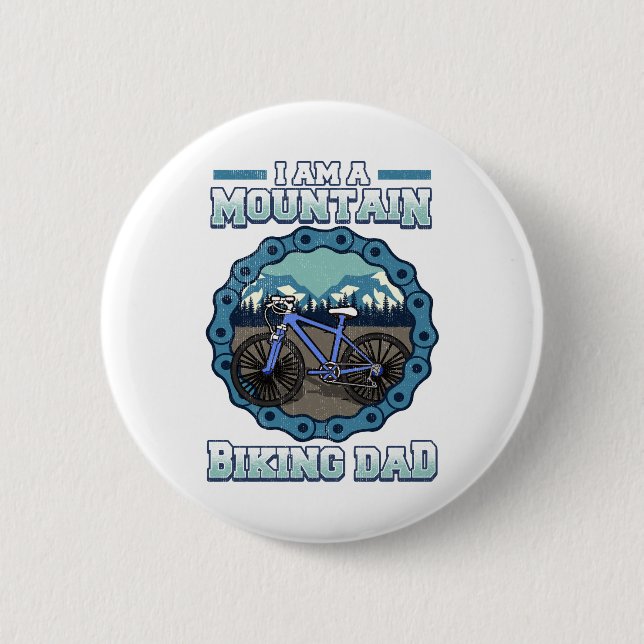 Mountain Biking Dad Gag 6 Cm Round Badge (Front)