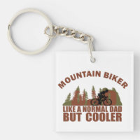 Mountain biking dad vintage