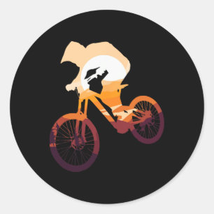 Mountain Biking Downhill Extreme Sports Cycling Mt Classic Round Sticker