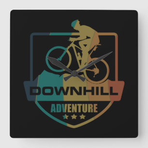 Mountain biking Downhill Square Wall Clock