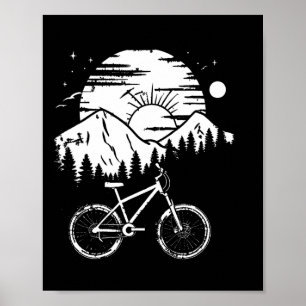Mountain Biking Drawing Mtb Cycling Poster