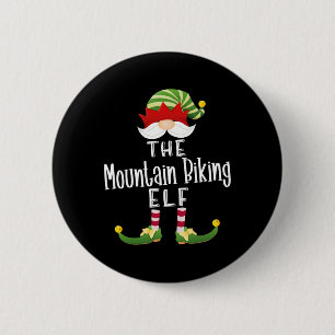Mountain Biking Elf Group Christmas Funny Pajama P 6 Cm Round Badge