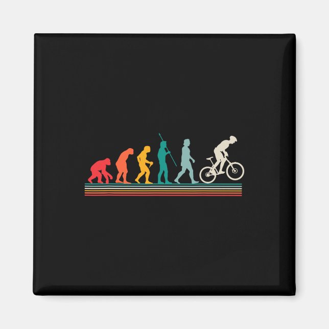 Mountain Biking Evolution Retro Sport Mtb Biking L Magnet (Front)