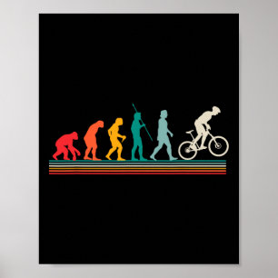 Mountain Biking Evolution Retro Sport Mtb Biking L Poster