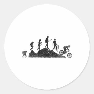 Mountain Biking Evolution Vintage Mtb Bicycle Bike Classic Round Sticker