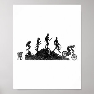 Mountain Biking Evolution Vintage Mtb Bicycle Bike Poster