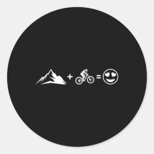 Mountain Biking Funny Mtb Equation Happy Rider Classic Round Sticker