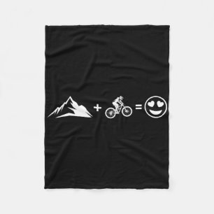 Mountain Biking Funny Mtb Equation Happy Rider Fleece Blanket