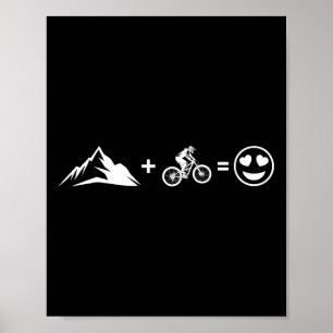 Mountain Biking Funny Mtb Equation Happy Rider Poster