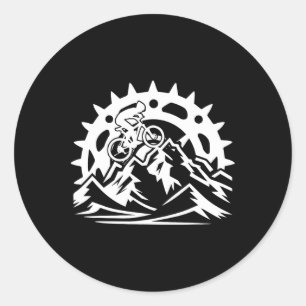 Mountain Biking Gear Retro Vintage Bicycle Bike Ri Classic Round Sticker