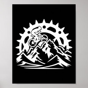 Mountain Biking Gear Retro Vintage Bicycle Bike Ri Poster