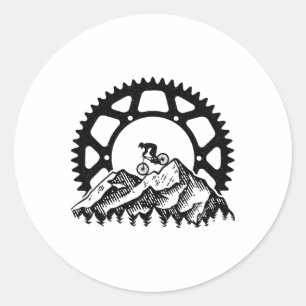 Mountain Biking Gear Retro Vintage Mtb Bicycle Bik Classic Round Sticker