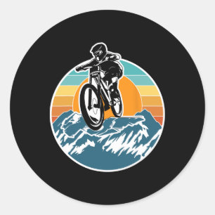 Mountain Biking Gear Retro Vintage Mtb Bicycle Bik Classic Round Sticker