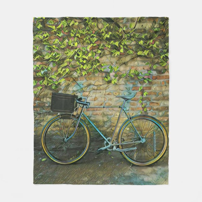Mountain biking gift fleece blanket (Front)