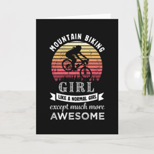 Mountain Biking Girl Funny MTB Gift Card