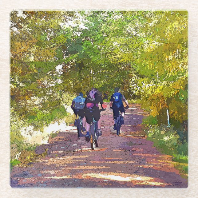 MOUNTAIN BIKING GLASS COASTER (Front)