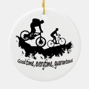 Mountain Biking Good Time Inspirational Quote Ceramic Tree Decoration