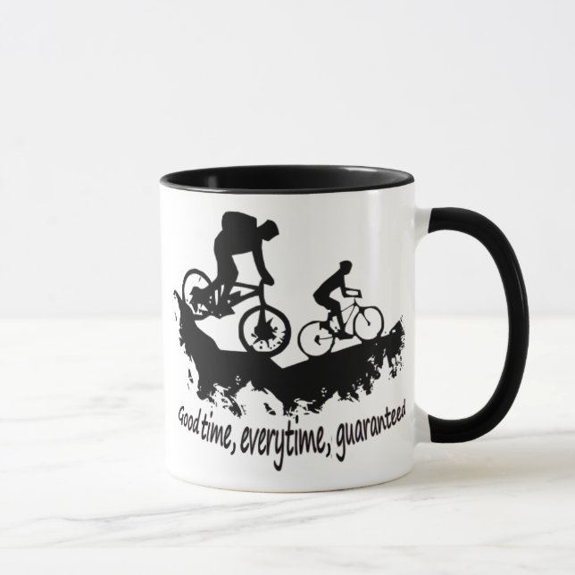 Mountain Biking Good Time Inspirational Quote Mug (Right)