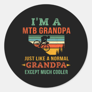 Mountain Biking Grandfather Bike Mtb Grandpa Mount Classic Round Sticker