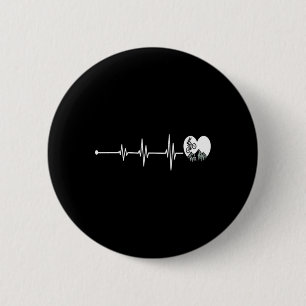 Mountain Biking Heartbeat Pulse Line Adventure 6 Cm Round Badge