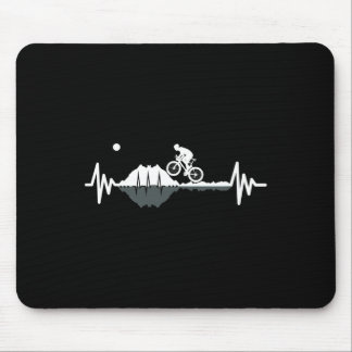 Mountain Biking Heartbeat Reflection Bmx Love Trai Mouse Pad