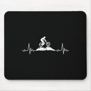 Mountain Biking Heartbeat Vintage Bicycle Cycling Mouse Pad