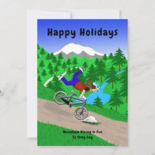 Mountain Biking Holiday Card