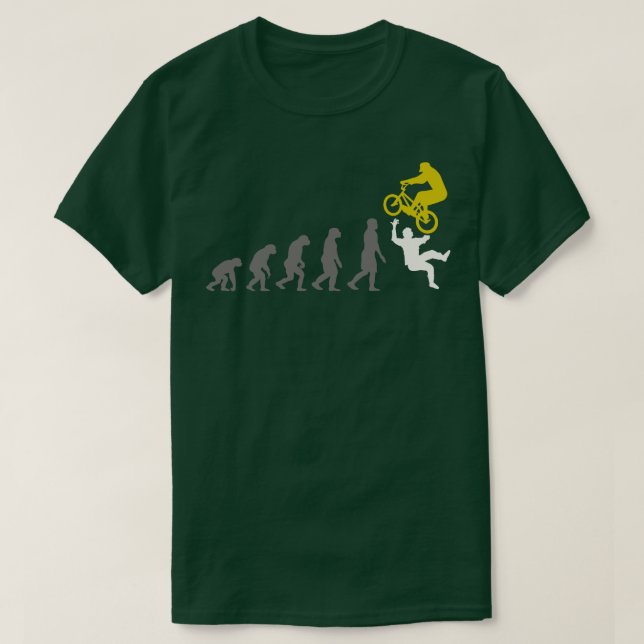 Mountain Biking Human Evolution T-Shirt (Design Front)