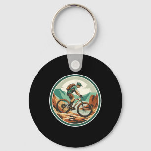 Mountain Biking Illustration Racing Sport Key Ring
