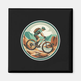 Mountain Biking Illustration Racing Sport Magnet