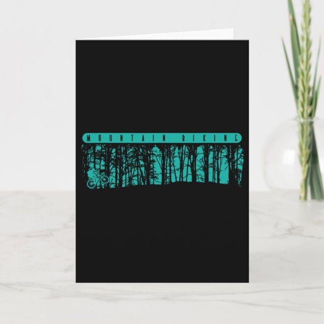 Mountain Biking In The Forrest  Card (Front)