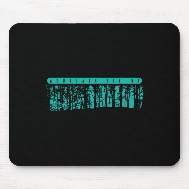 Mountain Biking In The Forrest  Mouse Pad (Front)