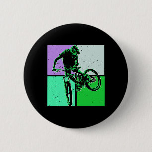 Mountain Biking It Never Gets Easier Downhill Moun 6 Cm Round Badge