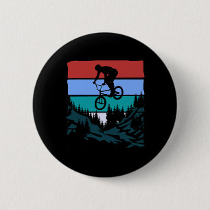 Mountain Biking It Never Gets Easier Downhill Moun 6 Cm Round Badge